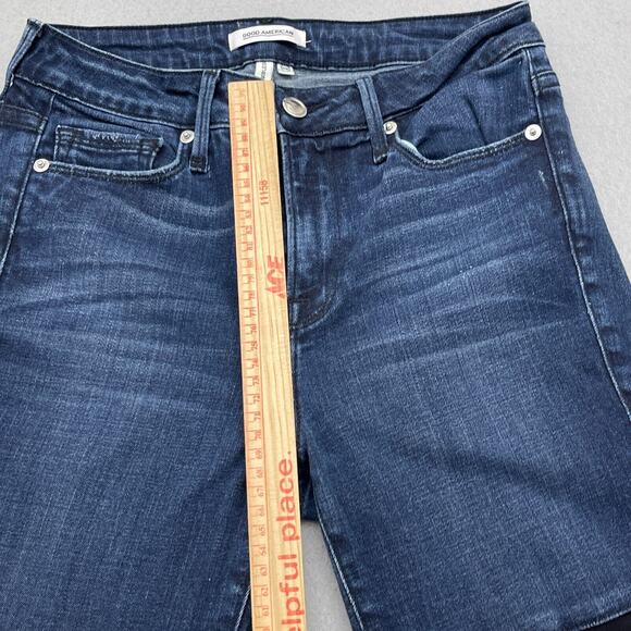 Good American Jeans Dark Wash Women Size 2/26 Mid Rise Good Legs Dual Color Blue - Picture 5 of 11